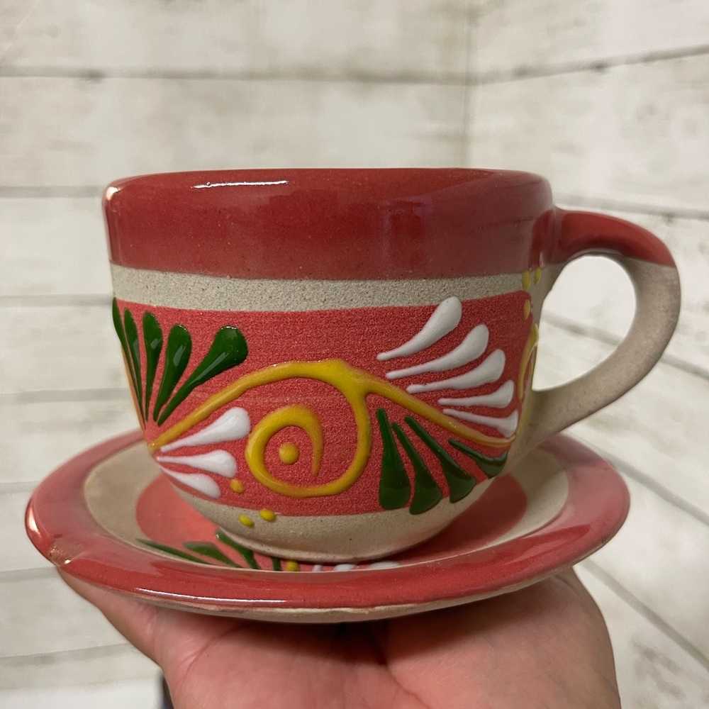 Ceramic coffee cup and plate gift set